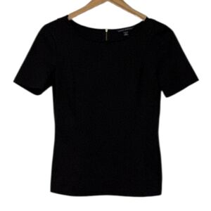 Womens Banana Republic Black‎ Gold Zipup Top Blouse Size 0